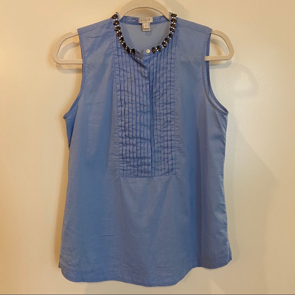 Jcrew jeweled neck blouse